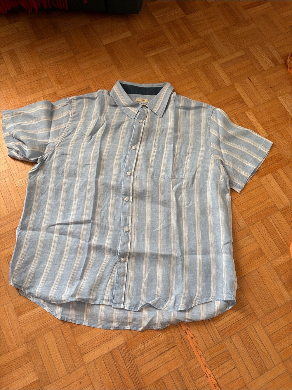 Panama Jack Light Blue Striped Short-Sleeve Button-Up Shirt